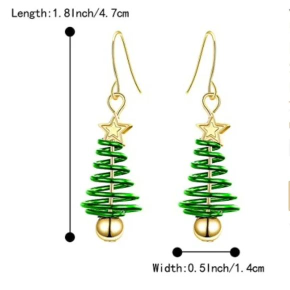 5/$25 All Jewelry $17 or less Christmas Tree Earrings XMAS TREE Dangle Earrings - Picture 6 of 16